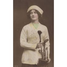 A British Beauty Playing Golf Glamour Antique Golfing Postcard Please Read
