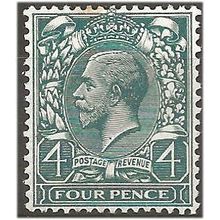 1913 SG378 4d Deep Grey-Green Wmk Royal Cypher Unmounted Mint . .. .