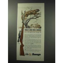 1964 Savage 340 Rifle Ad - Trail's End for a Raider