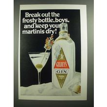 1970 Gilbey's Gin Ad - Break Out the Frosty Bottle, Boys