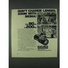 1978 Sigma 80-200mm Zoom Lens Ad - Don't Change