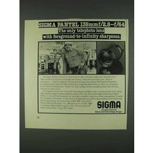 1978 Sigma Pantel 135mm f/2.8-f/64 Lens Ad