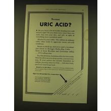 1933 Kellogg's Kaffee-Hag Coffee Ad - Persistent Uric Acid?