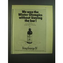 1968 King George IV Scotch Ad - We won Winter Olympics without leaving Bar
