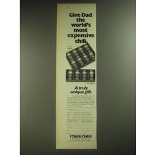 1974 Stagg Chili Ad - Give dad the world's most expensive chili