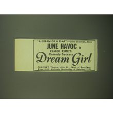 1946 Dream Girl Play Advertisement - A Dream of a Play