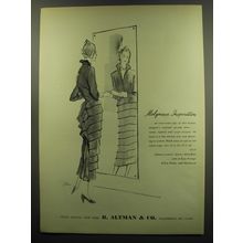 1949 B. Altman & Co. Dress Ad - Moluyneux Inspiration