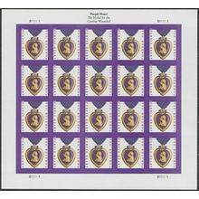2019 Purple Heart Medal of Honor Sheet of 20 - Postage Stamps Scott 5419