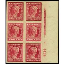 368, Mint NH Superb 2¢ Plate Block of Six Stamps * Stuart Katz