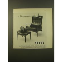 1961 Selig Furniture Ad - At this moment Someone in America is sitting on Selig