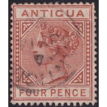 Antigua 1887 4d Chestnut with Detached Top Left Triangle