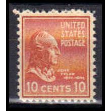 815 10c John Tyler Fine MNH B0373