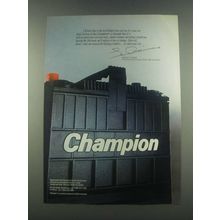 1985 Champion Battery Ad - I Believe This Is The Best