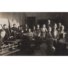 Metalwork Classroom School Lesson Crafts Real Photo Old Postcard