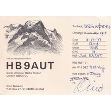 Linthal Canton Glarus Switzerland Amateur Radio Station 1970s QSL Card