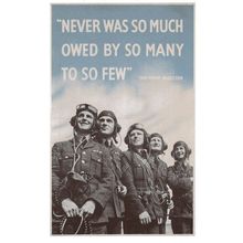 Never Was So Much Owed By So Many To So Few WW2 Poster Postcard