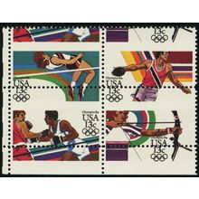 2051a, MNH 13¢ RARE Misperfed Freak Error Olympics Block of Four - Stuart Katz