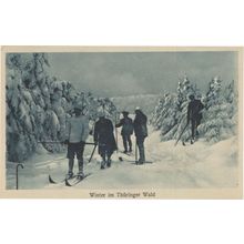 Winter Im Thuringer Wald Switzerland Old Skiing Postcard