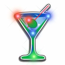 Well Martini Flashing Body Light Lapel Pins