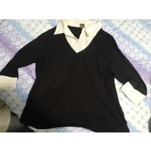 womens woman brand size 24 black & white top long sleeves