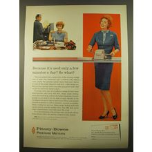 1961 Pitney-Bowes DM Postage Meter Ad - Because it's used only a few minutes