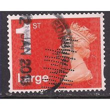 GB 2014 QE2 1st Large Letter Machin used SG U3002 No code ( F1220 )
