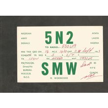 QSL Card 5N2SMW Nigerian Army Signals Apapa Lagos M Woodcock
