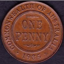 1935 Australia 1 Penny Coin