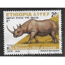 ETH 2005 20c 'BLACK RHINOCEROS' FINE USED (EBID70-355)