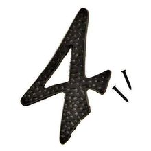 Hy-Ko Products DC-5/4 Die Cast Aluminum House Number 4 (FOUR) 4.5" High, Black,
