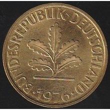 1976 F Germany 10 Pfennig Coin