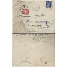 France 1938 30c Postage Due nicely tied 90c Wheat Sheaf