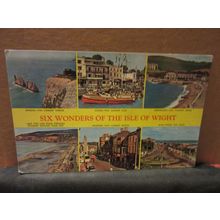 SIX WONDERS OF THE Isle of Wight, .used postcard by Nigh.. 1964 pm #