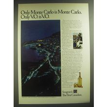 1974 Seagram's V.O. Whiskey Ad - Only Monte Carlo is Monte Carlo.