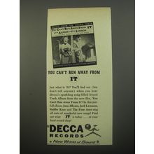 1956 Decca Records Ad - You can't Run Away from It