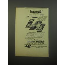 1956 LAI Italian Airlines Ad - Benvenuti (welcome) Easter Holiday in Rome