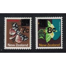 New Zealand Moths surch 2v 1977 MNH SG#1143-1144