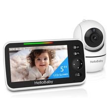 Hellobaby No Wifi Baby Monitor 5" Screen 30-Hour Battery Pan-Tilt-Zoom Video Upg