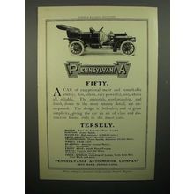 1908 Pennsylvania Fifty Car Ad - Tersely