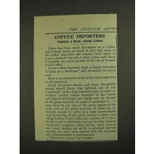 1906 Postum Food Coffee Ad - Importers