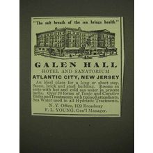 1911 Galen Hall Hotel and Sanatorium Ad - Sea Health