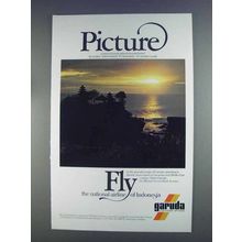 1980 Garuda Airline Ad - Picture a Land of Beauty