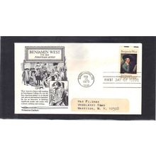 FDC Aristocrat Cachets 1553 10c Benjamin West (Cachet-Label/A) CV42827