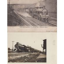 LN&W Wild Irishman Train Picking Up Water Old Railway 2x Postcard