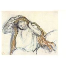 Degas Woman Combing Her Hair Paris French Painting Postcard