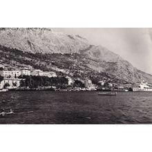 Boats & Ferry at Omis Croatia Real Photo Vintage Postcard