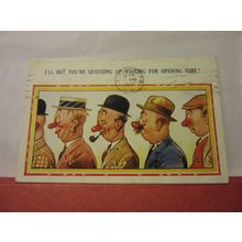 SAUCY SEASIDE POSTCARD 1931 pm BAMFORTH & CO. no 3027 red nosed drinkers /