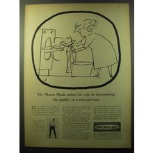 1960 Sanforized Plus Fabric Advertisement - Mr. Mason Plank assists his wife