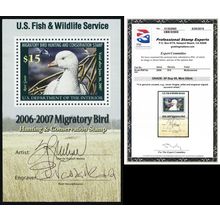 RW73b, MNH $15 2 Sigs Souvenir Sheet - Graded 95 PSE Certificate - Stuart Katz