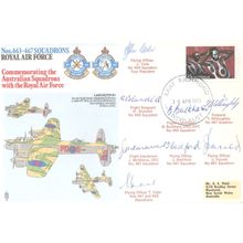 463 467 Australian Squadron RAF Lancaster WW2 7x MULTI Hand Signed FDC
